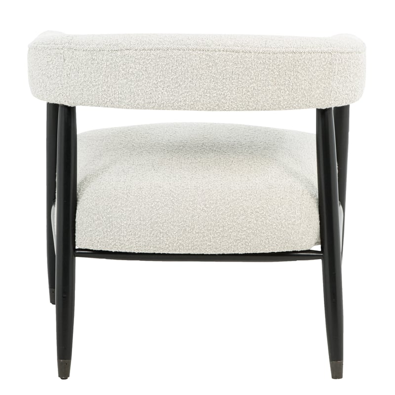 Quinn Arm Chair 2-Piece Set in Mid-Century Ivory Boucle Fabric