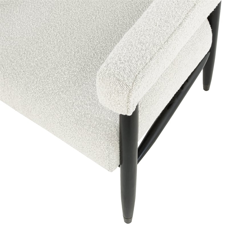 Quinn Arm Chair 2-Piece Set in Mid-Century Ivory Boucle Fabric