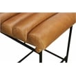 Layla Counter Height Stool in Modern Tan Authentic Leather on Metal Frame