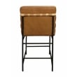 Layla Counter Height Stool in Modern Tan Authentic Leather on Metal Frame
