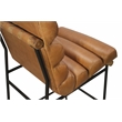 Layla Counter Height Stool in Modern Tan Authentic Leather on Metal Frame