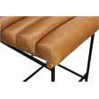 Layla Bar Height Stool in Modern Tan Authentic Leather on Metal Frame