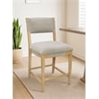 Clara Counter Height Stool in Contemporary Slate Gray Linen Fabric on Solid Wood
