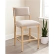 Clara Bar Height Stool in Contemporary Slate Gray Linen Fabric on Solid Wood