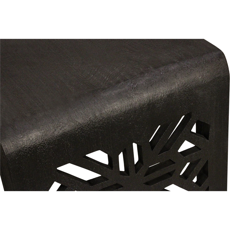 Tazmyn Console Table in Modern Charcoal Finish on Hand Carved Solid Wood