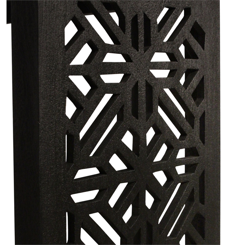Tazmyn Console Table in Modern Charcoal Finish on Hand Carved Solid Wood