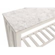 Bellamy White Marble Console Table in Farmhouse Sur Tone on Solid Wood Base