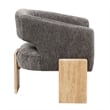 Tess Accent Chair 2-Piece Set in Modern Crystal Black Ribbed Linen on Solid Wood