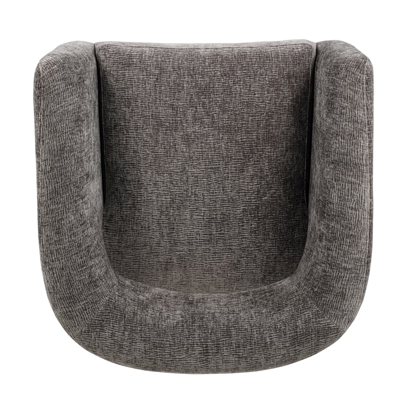 Tess Accent Chair 2-Piece Set in Modern Crystal Black Ribbed Linen on Solid Wood