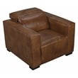 Riseholme Reclining Lounge Chair with Black Legs and Contemporary Tan Leather