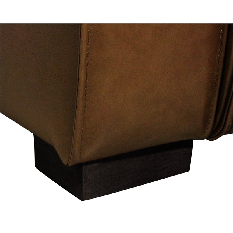 Riseholme Reclining Lounge Chair with Black Legs and Contemporary Tan Leather