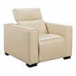 Riseholme Reclining Lounge Chair with Black Legs and Contemporary Beige Leather