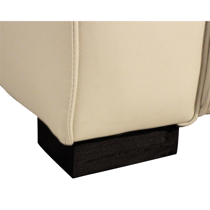 Riseholme Reclining Lounge Chair with Black Legs and Contemporary Beige Leather