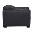 Riseholme Reclining Lounge Chair with Black Legs and Contemporary Blue Leather