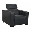 Riseholme Reclining Lounge Chair with Black Legs and Contemporary Blue Leather