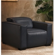 Riseholme Reclining Lounge Chair with Black Legs and Contemporary Blue Leather