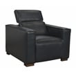 Riseholme Reclining Lounge Chair with Brown Legs and Contemporary Blue Leather