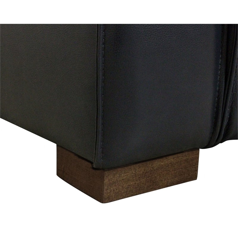 Riseholme Reclining Lounge Chair with Brown Legs and Contemporary Blue Leather