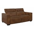 Riseholme Reclining Sofa with Black Legs in Contemporary Tan Leather