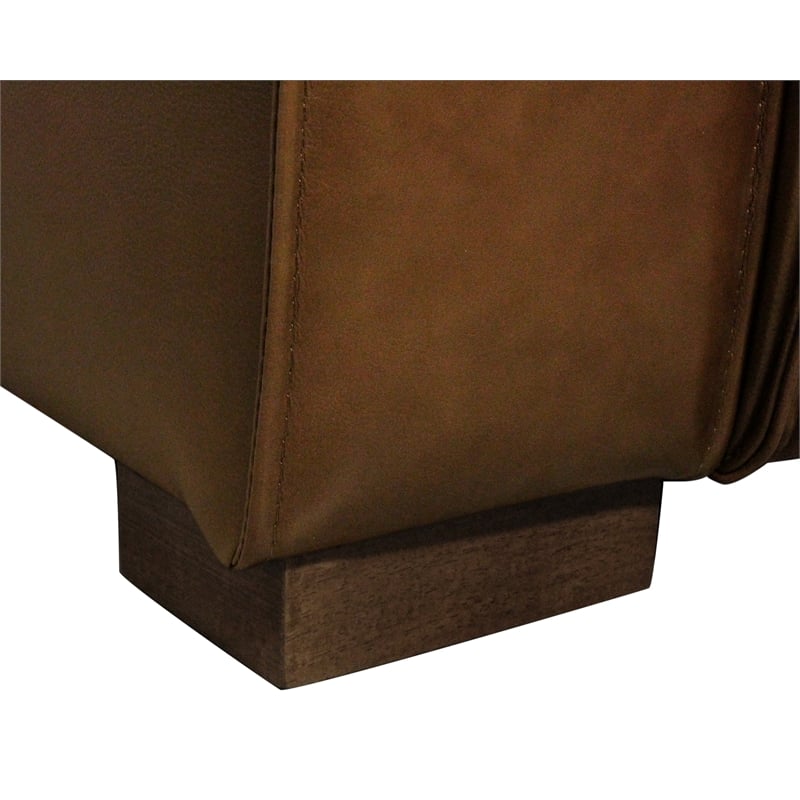 Riseholme Reclining Sofa with Barista Brown Legs in Contemporary Tan Leather