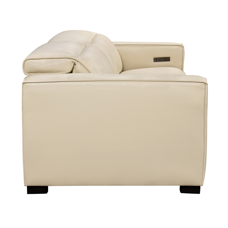 Riseholme Reclining Sofa with Black Legs in Contemporary Beige Leather