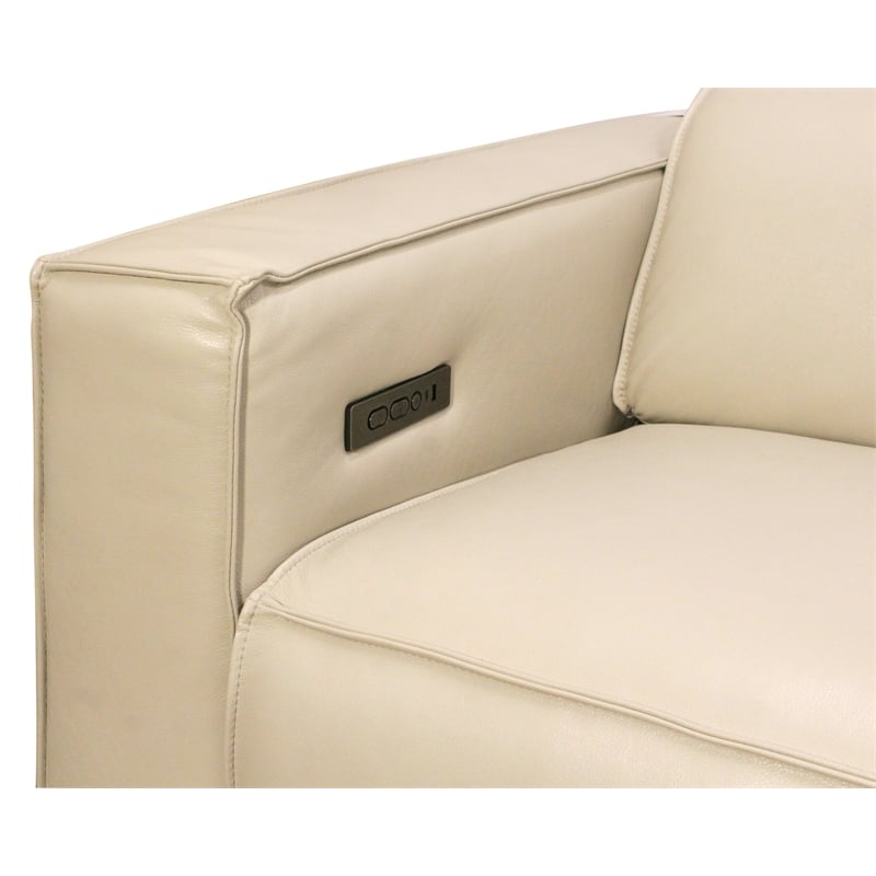 Riseholme Reclining Sofa with Barista Brown Legs in Contemporary Beige Leather
