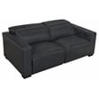 Riseholme Reclining Sofa with Black Legs in Contemporary Blue Leather