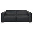 Riseholme Reclining Sofa with Black Legs in Contemporary Blue Leather