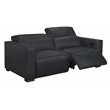 Riseholme Reclining Sofa with Barista Brown Legs in Contemporary Blue Leather