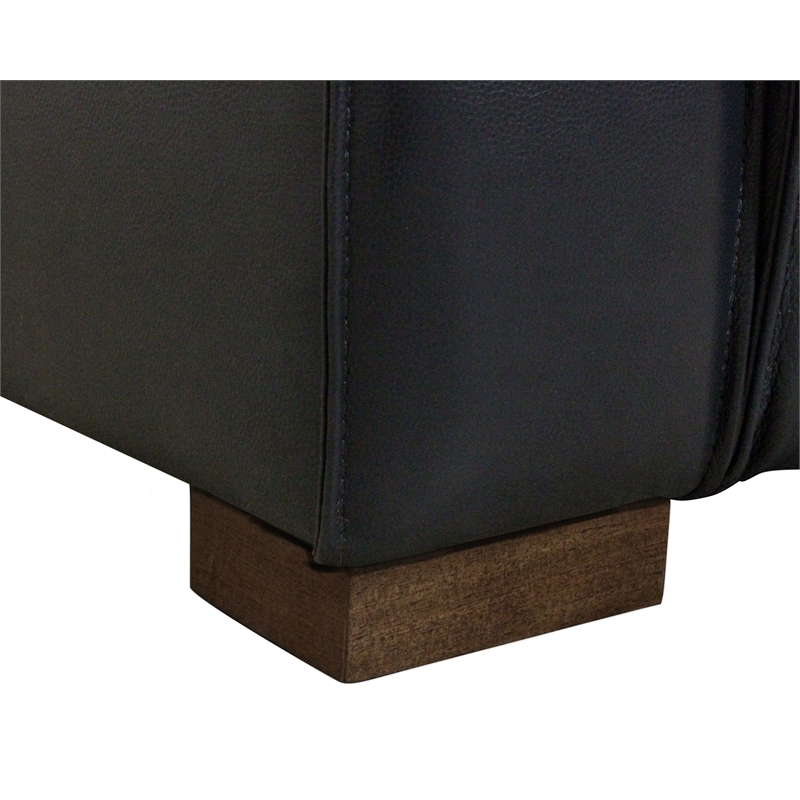 Riseholme Reclining Sofa with Barista Brown Legs in Contemporary Blue Leather