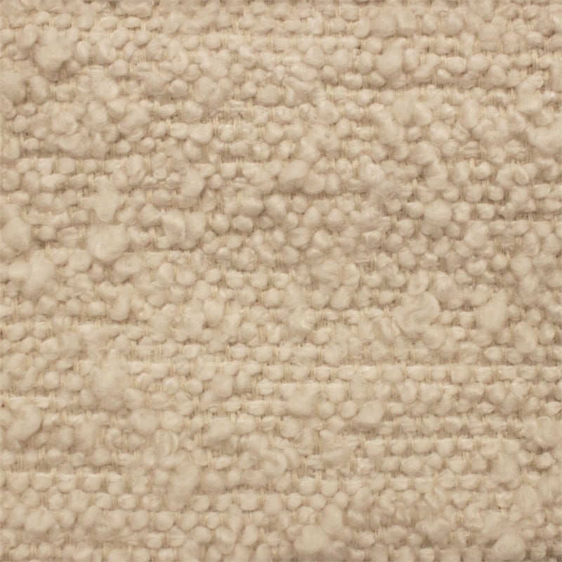 Venus Lounge Chair in Mid-Century Beige Boucle Fabric on Natural Solid Wood