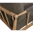 Venus Lounge Chair in Mid-Century Dark Gray Boucle Linen Fabric on Natural Wood