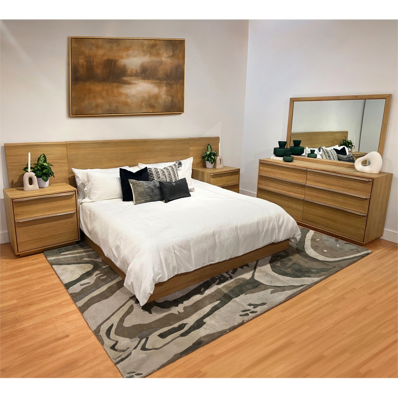 Sarasota 5-Piece Solid Wood Queen Bedroom Set in Natural