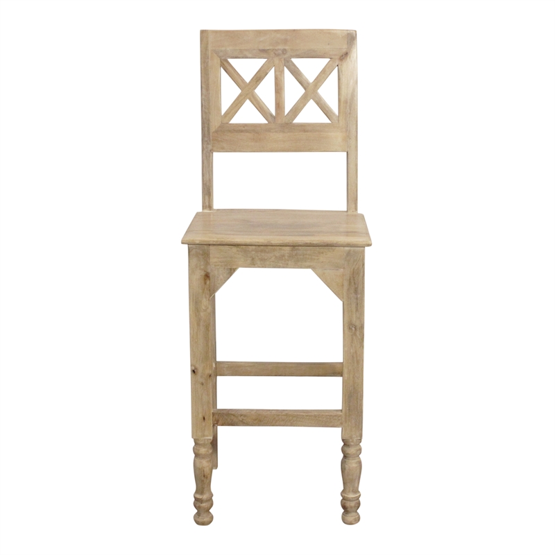 Jenna Bar Chair 2-Piece Set in a Natural Farmhouse Finish on Solid Wood