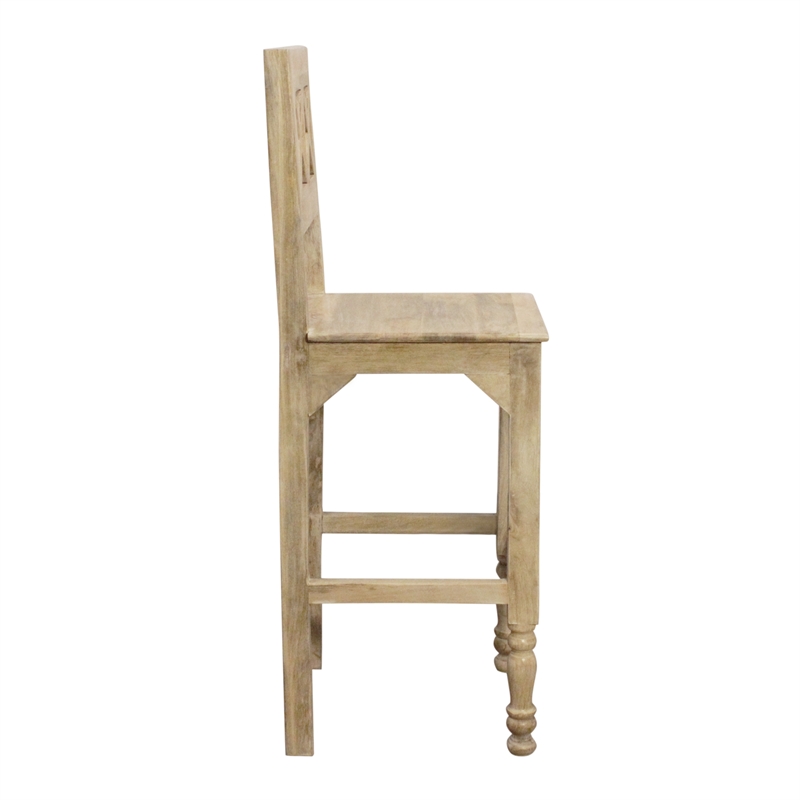 Jenna Bar Chair 2-Piece Set in a Natural Farmhouse Finish on Solid Wood