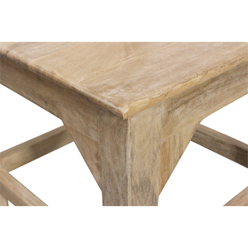 Jenna Bar Chair 2-Piece Set in a Natural Farmhouse Finish on Solid Wood