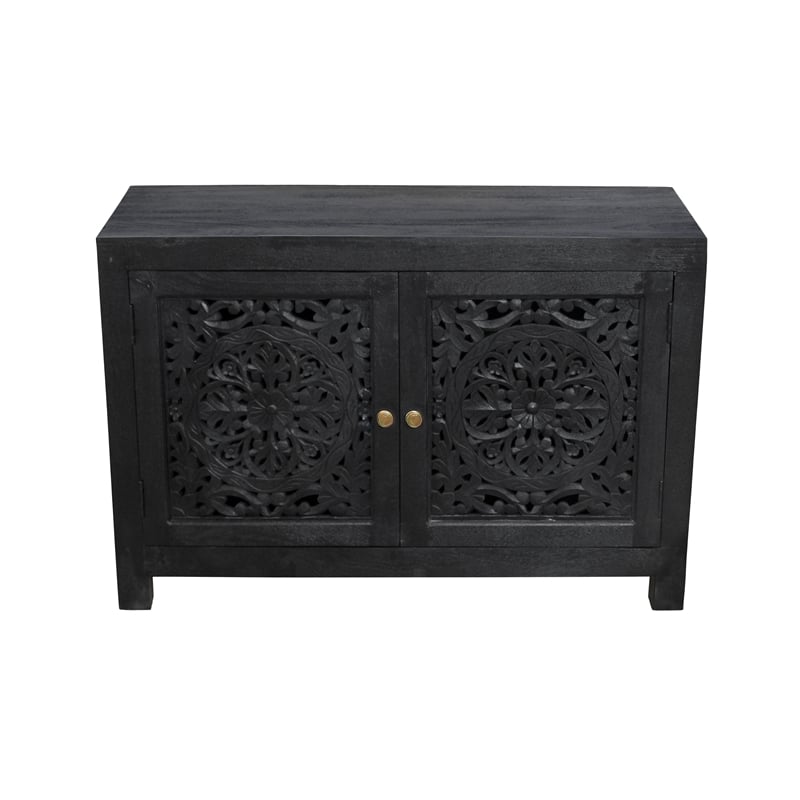 Waverly 2-Door Sideboard in Traditional Charcoal Gray Finish on Solid Wood