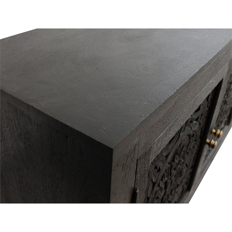 Waverly 2-Door Sideboard in Traditional Charcoal Gray Finish on Solid Wood