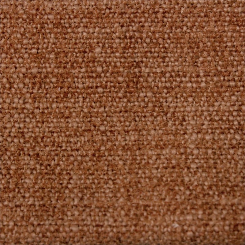 Keegan Rattan Swivel Chair in Terracotta Linen Fabric with Coastal Wood Trim