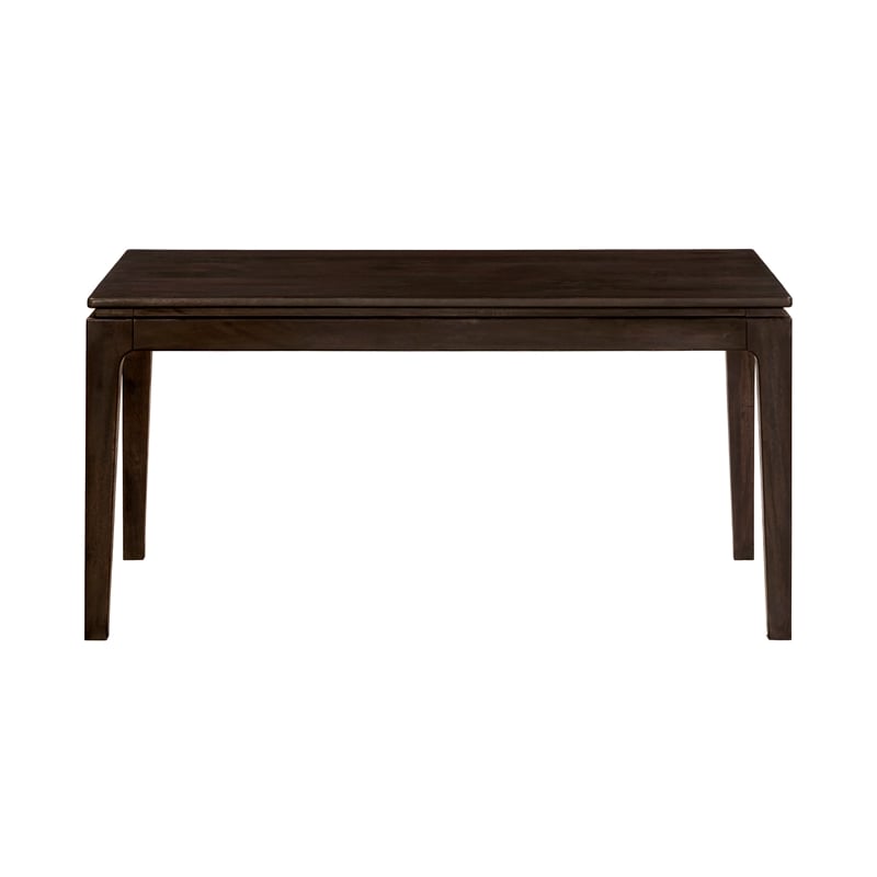 Cassandra Small Rectangular Dining Table in Modern Barista Brown Solid Wood