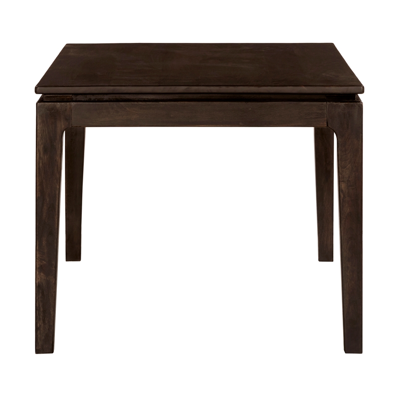 Cassandra Small Rectangular Dining Table in Modern Barista Brown Solid Wood
