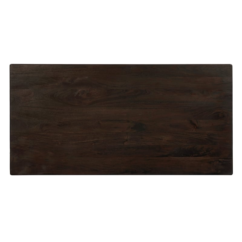 Cassandra Large Rectangular Dining Table in Modern Barista Brown Solid Wood