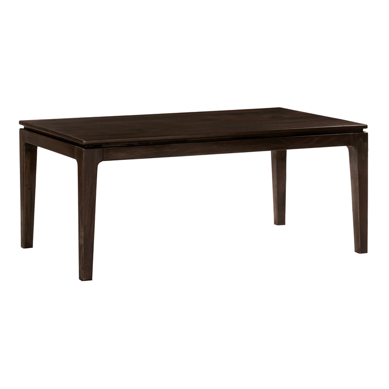 Cassandra Large Rectangular Dining Table in Modern Barista Brown Solid Wood