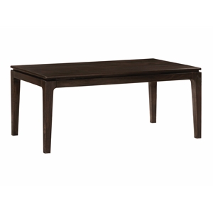Cassandra Large Rectangular Dining Table in Modern Barista Brown Solid Wood