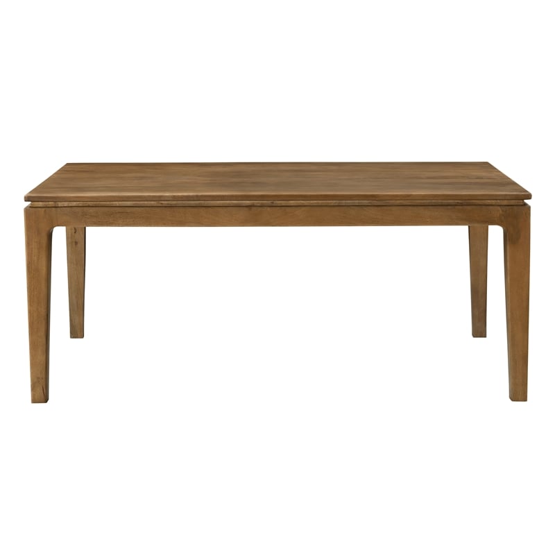 Cassandra Large Rectangular Dining Table in Modern Spice Tan Solid Wood