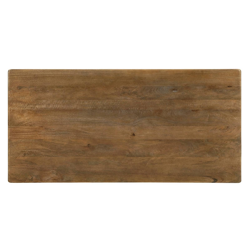 Cassandra Large Rectangular Dining Table in Modern Spice Tan Solid Wood