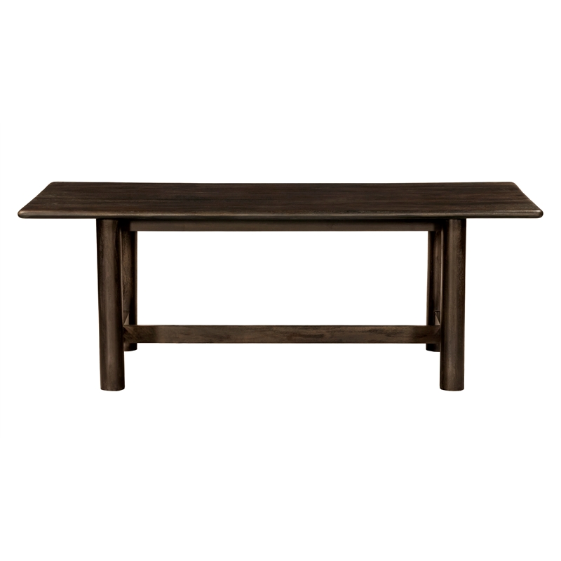 Augustus Rectangular Dining Table in Modern Barista Brown Finish on Solid Wood