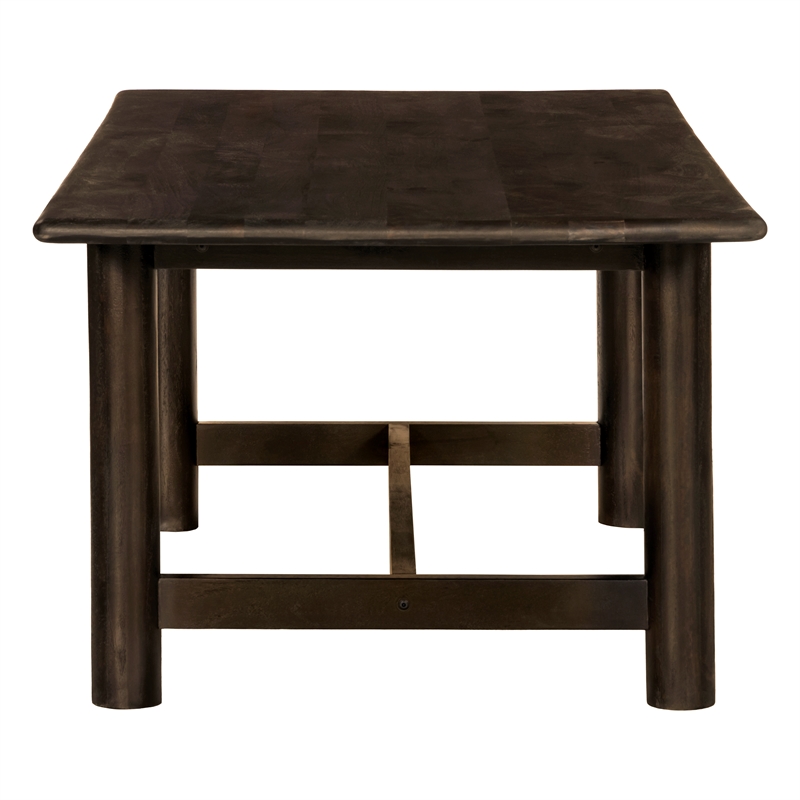 Augustus Rectangular Dining Table in Modern Barista Brown Finish on Solid Wood
