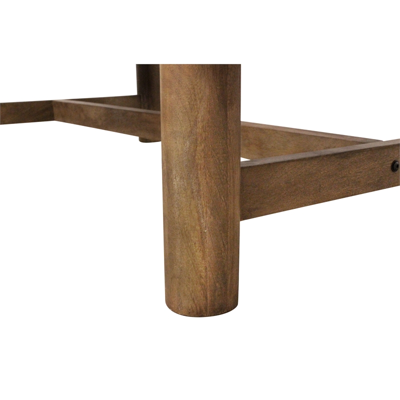 Augustus Rectangular Dining Table in Modern Spice Tan Finish on Solid Wood