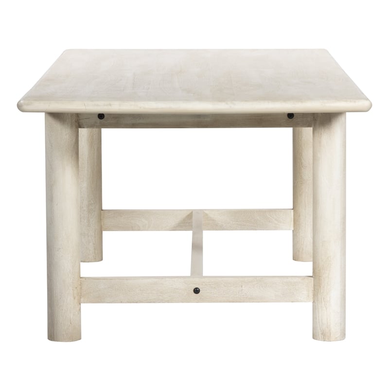 Augustus Rectangular Dining Table in Modern Stone Natural Finish on Solid Wood